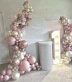Pearl Balloon Arch Pearl White Sand Double Stuffed Balloons Arch With Pearl Stickers for Bridal Shower Balloon Arch Pearl Ivory for Wedding
