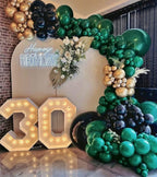 Black Green Gold Balloon Garland Double Stuffed Dark Green Gold Balloons Forest Green Black Balloons Green Metallic Gold Balloon Arch Kit