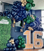 Black Green Gold Balloon Garland Double Stuffed Dark Green Gold Balloons Forest Green Black Balloons Green Metallic Gold Balloon Arch Kit