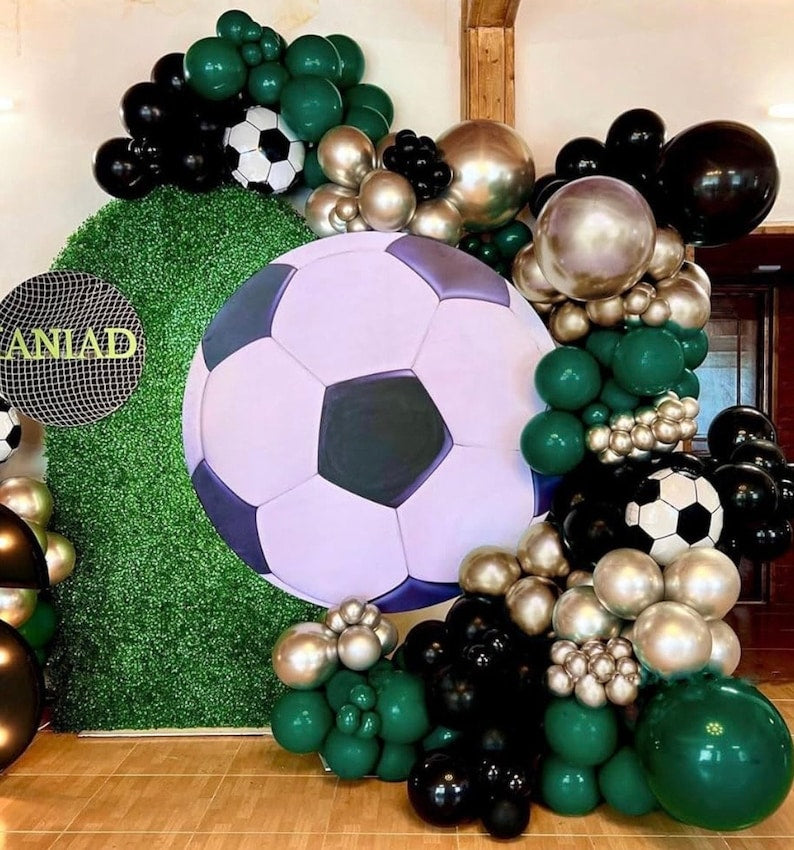 Black Green Gold Balloon Garland Double Stuffed Dark Green Gold Balloons Forest Green Black Balloons Green Metallic Gold Balloon Arch Kit