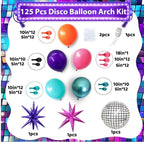 Disco Balloon Arch 125PCS 80s Balloon Arch Kit mit Hot Pink and Purple Teal Orange Metallic Green Balloons 22in Disco Ball Balloons