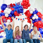 Red White and Blue Balloons Garland Arch Kit, Red White Blue Confetti Latex Balloons for 4th of July Graduation Baseball Birthday  Party