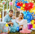 Red Blue Yellow Balloon arch kit, Carnival Red Blue Yellow Balloon Garland Latex Balloons with 2PCS 4D Star Foil Balloons for Cartoon Sonik