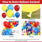 Red Blue Yellow Balloon arch kit, Carnival Red Blue Yellow Balloon Garland Latex Balloons with 2PCS 4D Star Foil Balloons for Cartoon Sonik