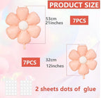 14 Pcs Colorful Daisy Balloons, Rainbow Flower Balloons Aluminum Foil Boho Groovy Daisy Party Decorations