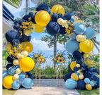 Blue and Yellow Balloons Navy Royal Blue Balloon Garland Arch Kit For Happy Birthday Summer Baby Shower Bridal Shower Lemon School Party