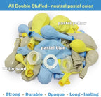Pastel Blue Yellow Balloon Garland Double Stuffed White Sand Light Yellow Matte Balloons Macaron Baby Blue Balloon Arch Kit