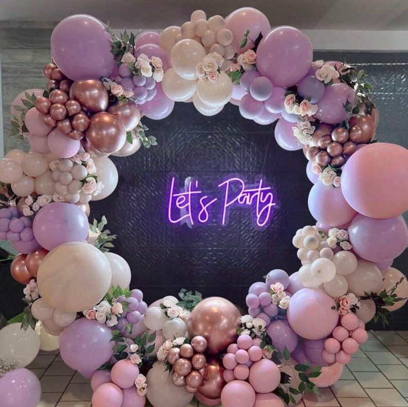 135Pcs Dusty Purple Balloon Garland Kit, Pink Sand White Rose Gold Balloon Arch, Bridal Baby Shower Birthday Decor
