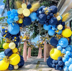 Blue and Yellow Balloons Navy Royal Blue Balloon Garland Arch Kit For Happy Birthday Summer Baby Shower Bridal Shower Lemon School Party