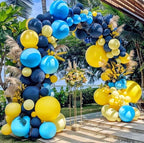 Blue and Yellow Balloons Navy Royal Blue Balloon Garland Arch Kit For Happy Birthday Summer Baby Shower Bridal Shower Lemon School Party