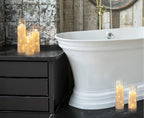 Flameless LED Candles with Embedded Star String, 5 Pcs Battery Operated Acrylic Pillar Candles with Timer and Remote, Flickering Candles
