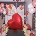 63 inch Red Heart Balloons,Giant Heart Shaped Love Balloons for Valentine's Day Wedding Engagement Anniversary Decorations