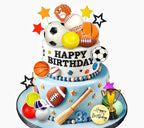 Sports Cake Toppers Sports Cake Decoration with Soccer Football Baseball Basketball Tennis Golf for Boys Men Sports Theme Birthday Party