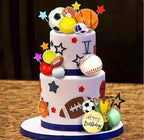 Sports Cake Toppers Sports Cake Decoration with Soccer Football Baseball Basketball Tennis Golf for Boys Men Sports Theme Birthday Party