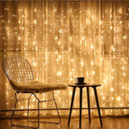 300 LED Curtain Lights with 18 Hang Down String Lights, 10×10 ft Plug in Hanging Fairy Lights for Twinkle Lights for Wedding Backdrop Patio