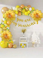 4 Pcs Beautiful Flower foil Balloons, 18" Sunflower Party Balloons for Wedding Party Decorations Summer Sunshine Birthday Party Supplies