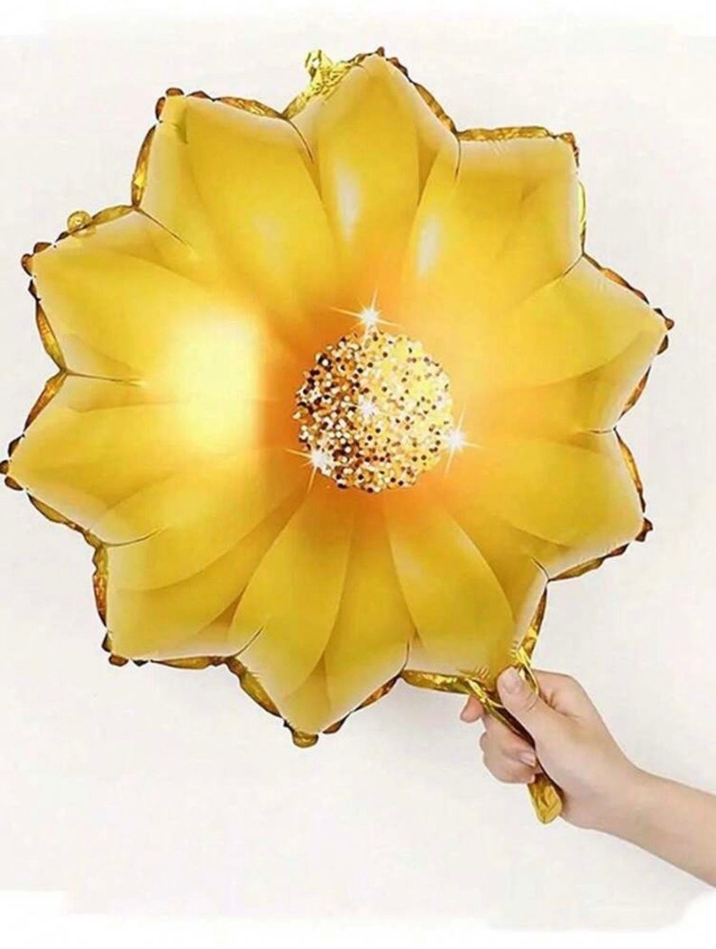 4 Pcs Beautiful Flower foil Balloons, 18" Sunflower Party Balloons for Wedding Party Decorations Summer Sunshine Birthday Party Supplies