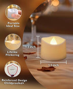 12-Pack Flameless LED Tea Lights Candles Battery Operated, Fake Electric Candles TeaLights  Centerpieces Table Decor,Wedding,Halloween Party