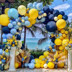 Blue and Yellow Balloons Navy Royal Blue Balloon Garland Arch Kit For Happy Birthday Summer Baby Shower Bridal Shower Lemon School Party