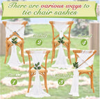 White Chair Sashes Wedding Aisle: 16 Packs Sheer Fabric Chair Cover Decorations for Church Pew Party Outdoor Ceremony Event Chair Draping