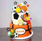 Sports Cake Toppers Sports Cake Decoration with Soccer Football Baseball Basketball Tennis Golf for Boys Men Sports Theme Birthday Party