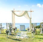 3 Panels Wedding Arch Draping Fabric, Sage Green Chiffon Fabric Wedding Backdrop Curtain Sheer Hanging Draping Fabric for Wedding Ceremony