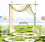 3 Panels Wedding Arch Draping Fabric, Sage Green Chiffon Fabric Wedding Backdrop Curtain Sheer Hanging Draping Fabric for Wedding Ceremony