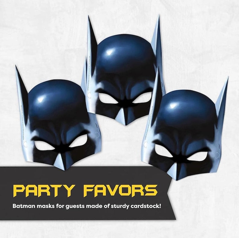 Batman Birthday Party Supplies, Batman Party Supplies Batman Birthday Decorations,Batman Party Decorations ,Banner,Table Cover, Masks,Plates