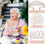 90th Birthday Decorations Gifts for Women Birthday Party Favors Including 90th Crown/Tiara Birthday fabulous 90th Sash 90th Birthday Candle