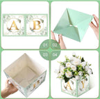 6 Pcs Baby Shower Party Decorations Baby Flower Boxes Centerpiece Rustic Table Display with Letters Gender Reveal Party Favor Block Holder