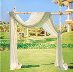 3 Panels Wedding Arch Draping Fabric, Sage Green Chiffon Fabric Wedding Backdrop Curtain Sheer Hanging Draping Fabric for Wedding Ceremony