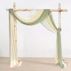 3 Panels Wedding Arch Draping Fabric, Sage Green Chiffon Fabric Wedding Backdrop Curtain Sheer Hanging Draping Fabric for Wedding Ceremony
