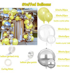 Yellow Balloon Arch Kit, Double Stuffed Pastel Yellow Sliver Metallic Balloon Garland Clear Bobo Balloons for Wedding Baby Shower Birthday