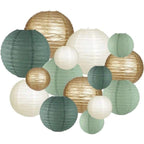 Paper Lanterns Decorative,Round Hanging Paper Lanterns Decorations for Rustic Party Bridal Shower Wedding Sage Green Birthday Party Supplies