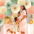 Sage Green Party Decorations Sage Cream Peach Tissue Paper Pom Poms Paper Lanterns Paper Fans for Neutral Birthday Baby Shower Bridal Shower