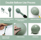 Dusty Green Pink Balloon Garland Double Stuffed Blush Pink Cream Balloon Retro Green Peach Balloon Arch Kit Sand White Balloons