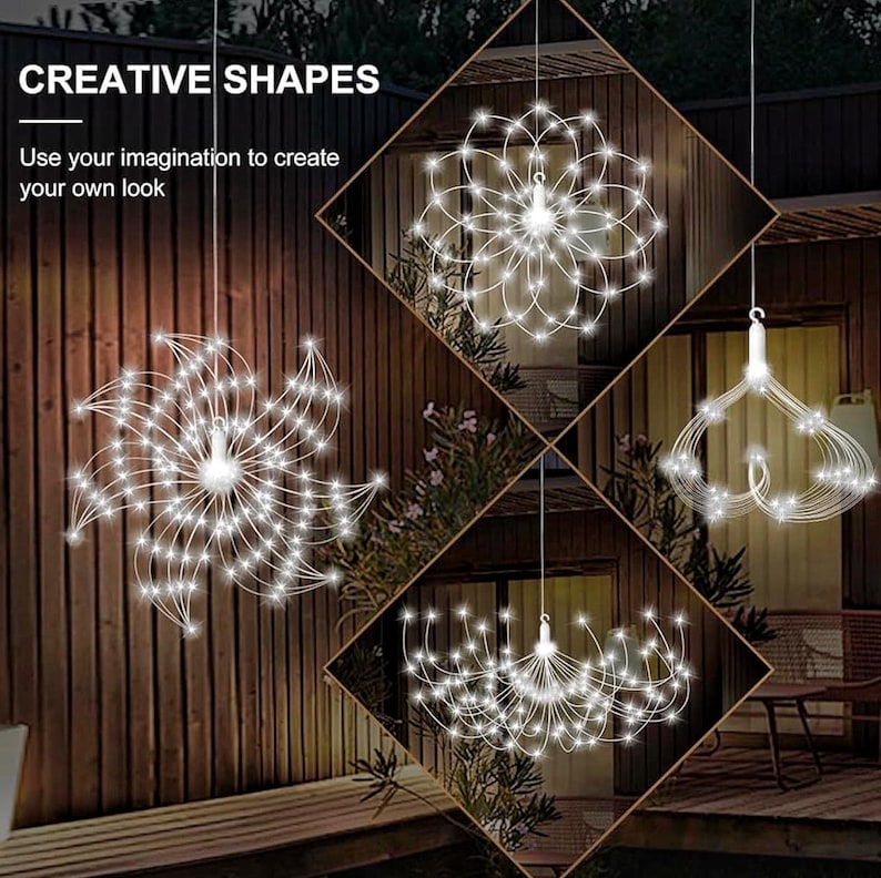 5 Pack 1000 LED Plug in Firework Lights Starburst Lights for Christmas Garden/Patio/Wedding/Party/Bedroom Outdoor or Indoor Decor,Waterproof