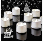 Pure White Flameless LED Tea Lights Candles, 200+Hour Battery Operated Fake Electric Votive Candles TeaLights for Christmas,Holiday,12-pack