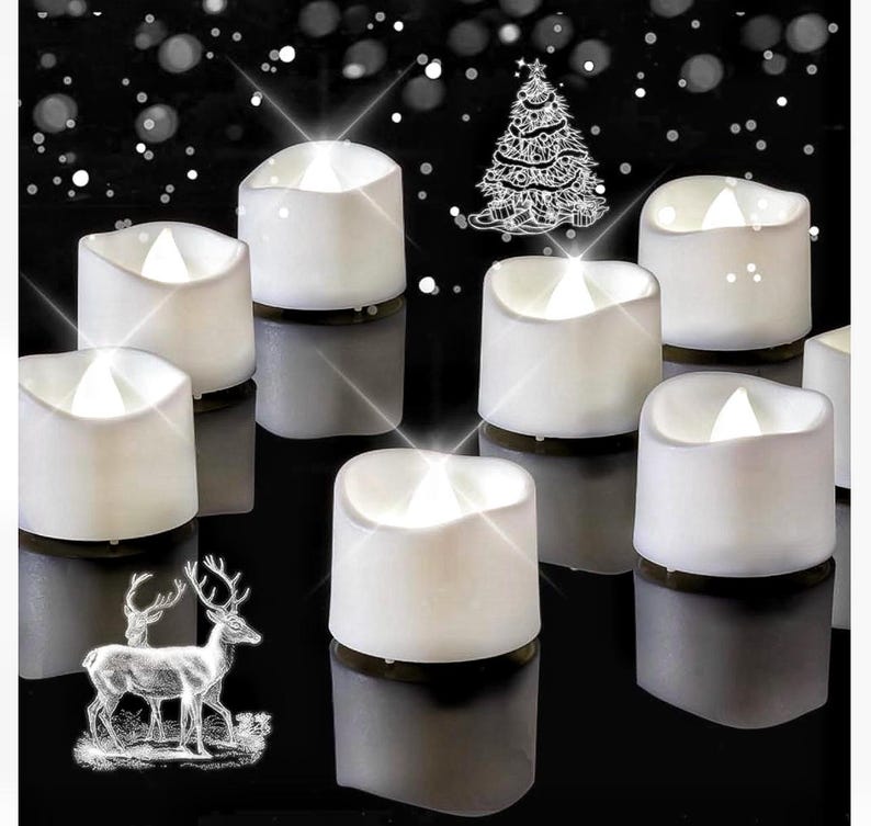 Pure White Flameless LED Tea Lights Candles, 200+Hour Battery Operated Fake Electric Votive Candles TeaLights for Christmas,Holiday,12-pack