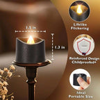 Black Tea Lights Candles Battery Operated, 200+Hour Flameless Flickering Fake Electric LED Colored Tealights Candles for Halloween