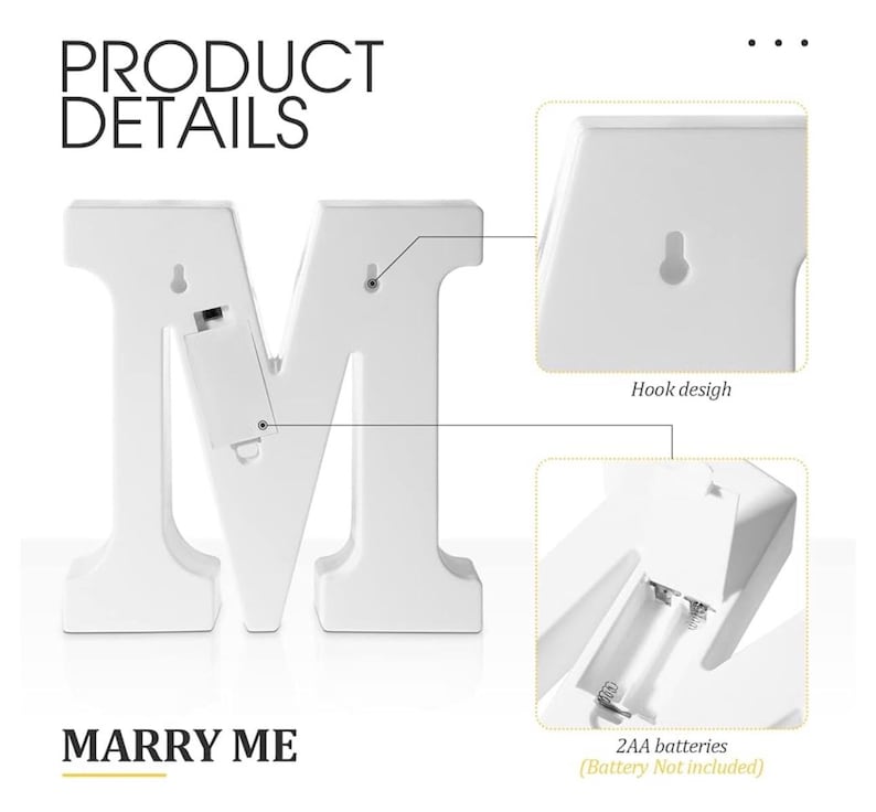 Marry Me Light up Letters Proposal Decorations Will You Marry Me Sign Rose Petals 24 LED Candles Romantic Night Light for Proposal Engagemen