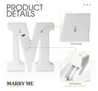 Marry Me Light up Letters Proposal Decorations Will You Marry Me Sign Rose Petals 24 LED Candles Romantic Night Light for Proposal Engagemen