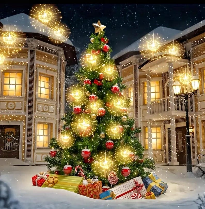 Firework Lights Waterproof Hanging, 200 LED Battery Operated Decorative String Lights Outdoor for Wedding, Party, Backyard, Patio Indoor
