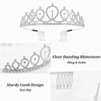 Birthday Queen" Sash & Rhinestone Tiara Set - Birthday Tiaras and Sash Birthday Party Favors Glitter Birthday Decorations Birthday Crown