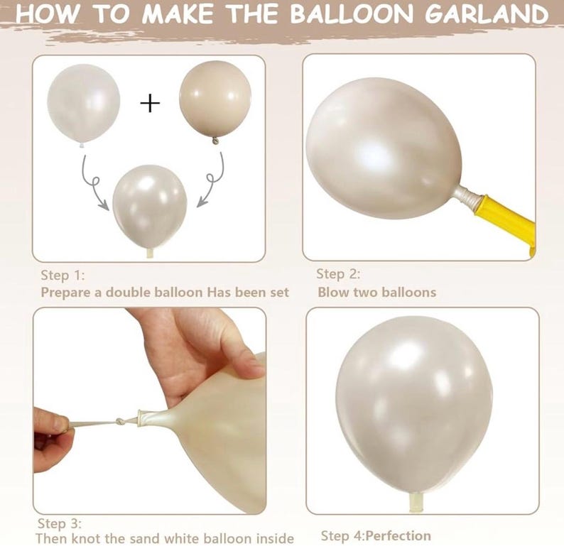 Pearl white Double-Stuffed Balloons different sizes 63 PACK 18/12/10/5 inch White sand ivory balloon Garland kit For Wedding birde to be