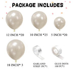Pearl white Double-Stuffed Balloons different sizes 63 PACK 18/12/10/5 inch White sand ivory balloon Garland kit For Wedding birde to be