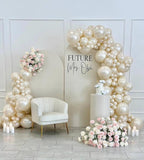 Pearl white Double-Stuffed Balloons different sizes 63 PACK 18/12/10/5 inch White sand ivory balloon Garland kit For Wedding birde to be