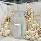 Pearl white Double-Stuffed Balloons different sizes 63 PACK 18/12/10/5 inch White sand ivory balloon Garland kit For Wedding birde to be