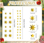 Gold Party Decorations Star Garlands Streamer Gold 3D Stars Metallic Paper Hanging Bunting Banner