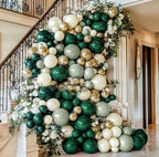 Emerald Green Gold Balloon Arch Double Stuffed Dusty Dark Green Pearl White Sand Balloon Garland Pastel Forest Green Latex Balloon Kit